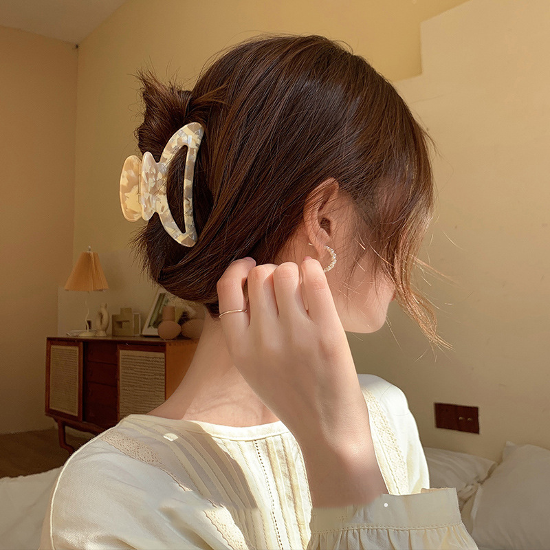 酢酸クリップ髪飾りヘアクリップ女夏仙気後頭部サメクリップ大サイズ丸子頭気質髪クリップ|undefined
