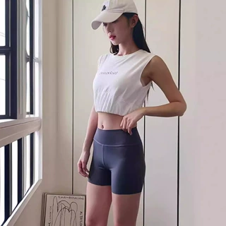 鲨鱼皮打底裤女夏季薄款外穿修身收腹提臀三分高腰印字芭比瑜伽裤