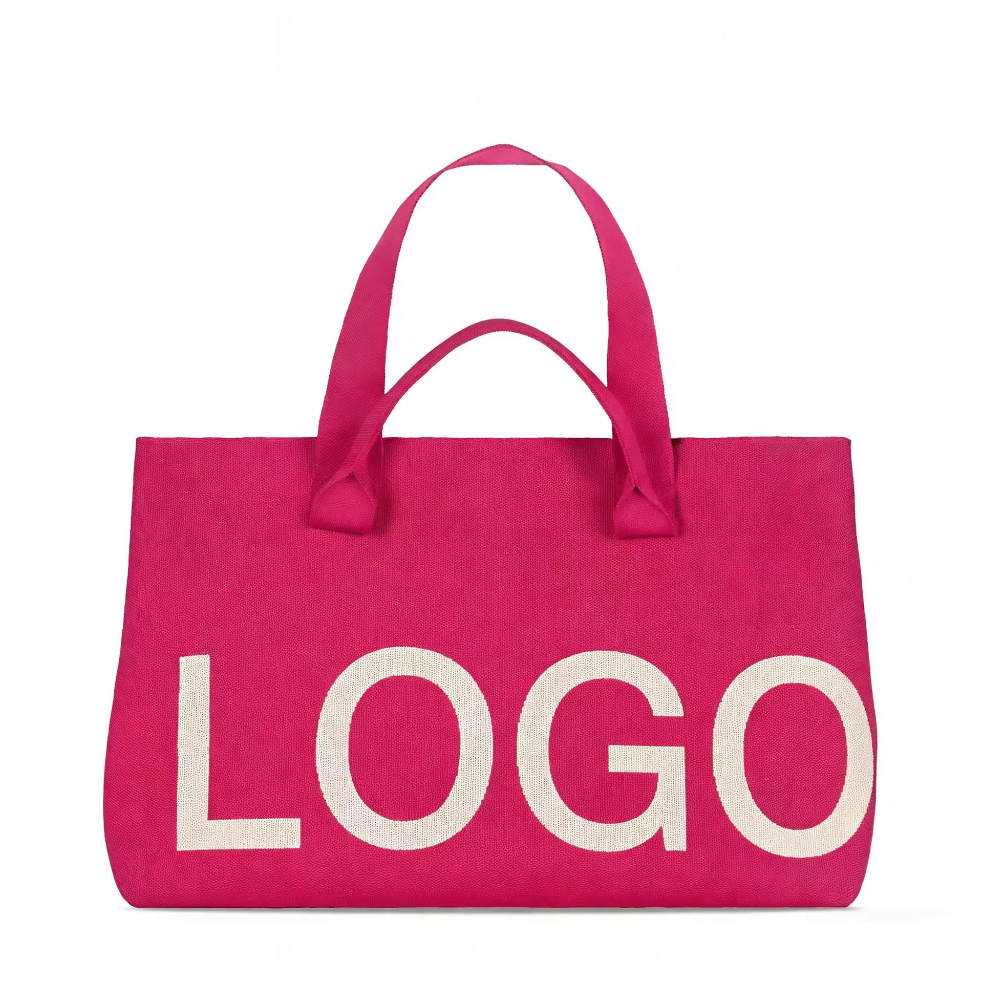 OE Women's Jacquard Handbag Knitted Shopping Tote Bag Knitted Shoulder Bag for Travel, Fitness, Work, Summer Sand