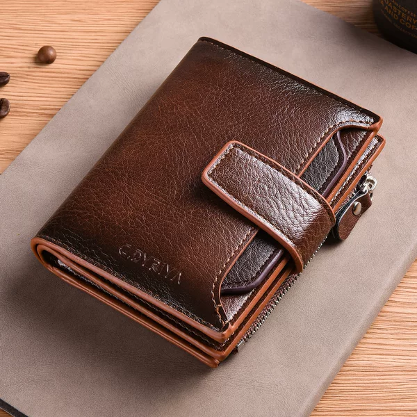 Men's Wallet Short Fashion Multi-Card Slot Vertical Wallet Large Capacity Driver's License Card Holder Wallet Men's Coin Purse
