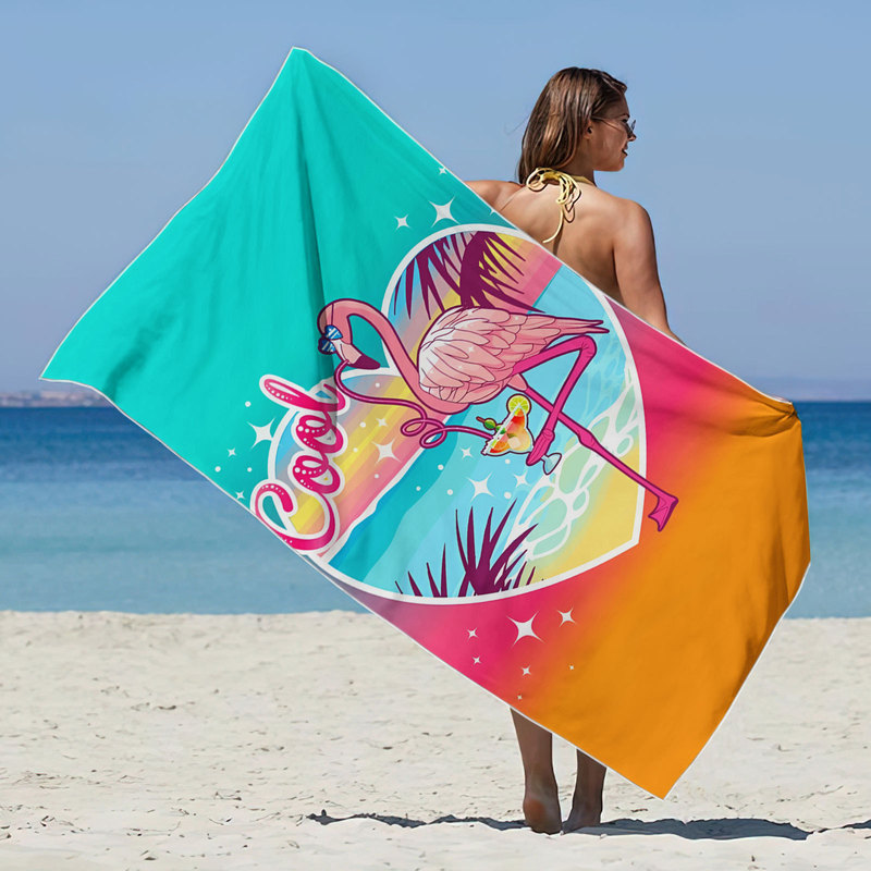 Cross-Border Watercolor Tropical Style Printed Beach Towel, Vintage Bus Palm Tree Floral Pattern Microfiber Bath Towel Cross-Border Watercolor Tropical Style Printed Beach Towel, Vintage Bus Palm Tree Floral Pattern Microfiber Bath Towel
