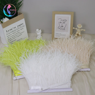 Factory direct 10-15cm ostrich feather cloth edge feather clothing cuff accessories tassel lace ostrich feather cloth strip