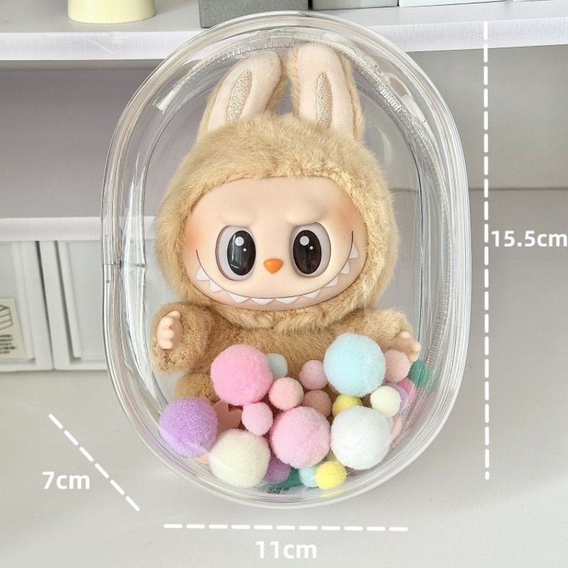 Labubu ペンダントディスプレイボックス回転透明 labubu ぬいぐるみ人形ハンドヘルドブラインドボックス収納ディスプレイスタンド|undefined