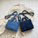 Ins Japanese-style Harajuku Girl Single-shoulder Crossbody Bag Women's Korean-style Chic Retro Casual All-match Hand-carried Denim Bag