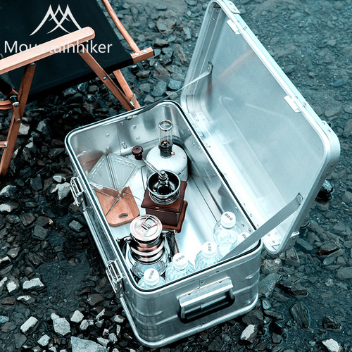 Outdoor Storage Box for Mountaineering Customers, Aluminum Camping Equipment, Self-Driving Tour Food Storage, Household Dustproof Protection, Aluminum Box