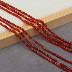 3/4mm天然紅瑪瑙串珠散珠飾品配件天然小珠子diy項鍊配珠流蘇穗子