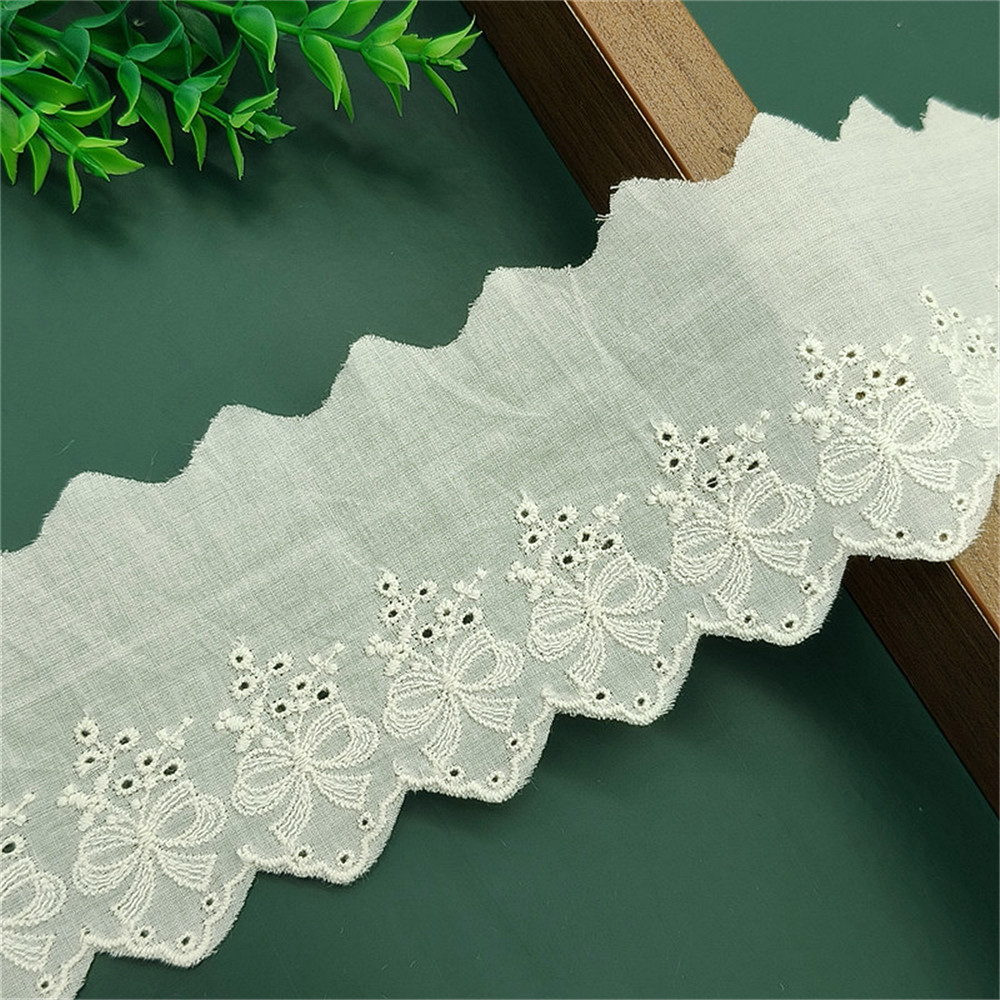 天盈宽7cm蝴蝶结棉布服装蕾丝花边童装裙边辅料家纺用品厂家批发