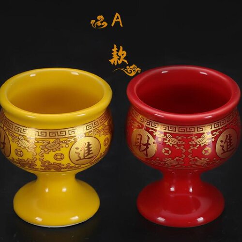 High-stem wine glass, ceramic wine glass, candle holder, candle, self-made oil lamp, small oil lamp, candle base, Buddhist accessories