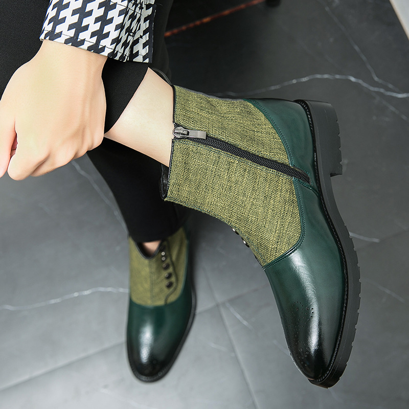 Cross-border Men's Shoes Fashion New Men's High-top Single-breasted Chelsea Boots British-style Personalized Martin Boots for Men