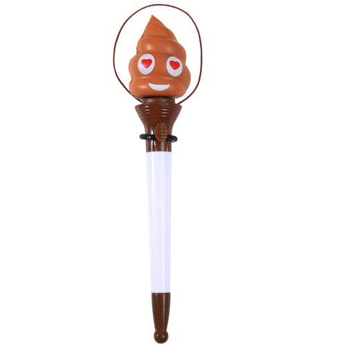 Cartoon toilet poop bouncing pen, fun decompression bouncing ballpoint pen, student learning stationery, writing pen