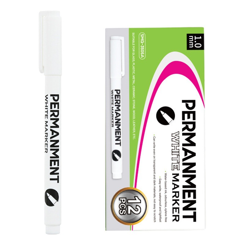 Marcador blanco Aiye, resistente al agua, sin decoloración, de secado rápido, marcador de gran capacidad, graffiti, neumático, bolígrafo de cabeza grande aceitoso