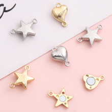 合金双吊爱心磁力扣五角星磁铁扣项链手串扣手工diy材料饰品配件