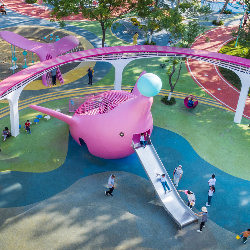 Parque comunidad escena nocturna unpowered Parque equipo punto escénico jardín de infantes comunidad instalaciones de diversión combinación diapositiva