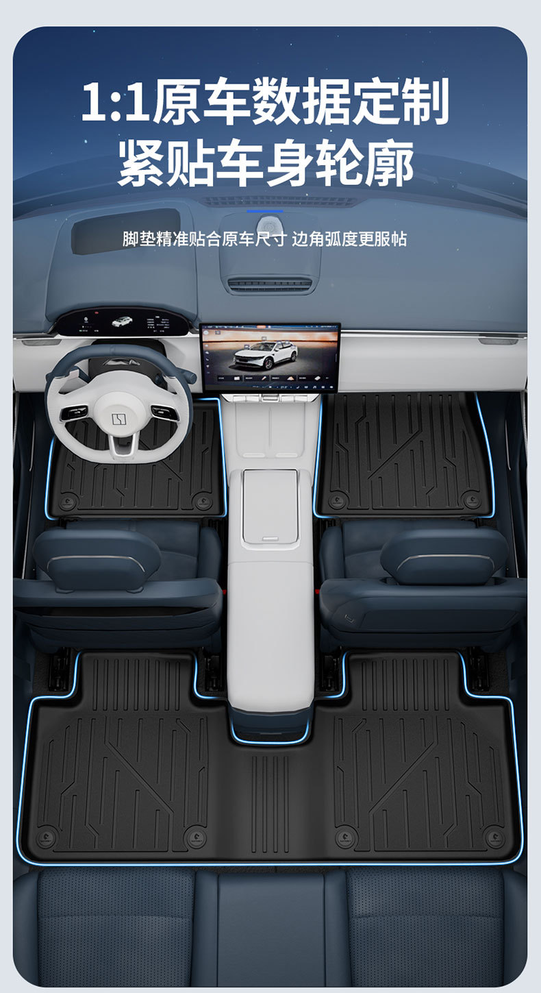 Suitable for Zeekr 001 007 007Gt 7X 8X 9X Special Vehicles, All-Weather Tpe Car Floor Mats