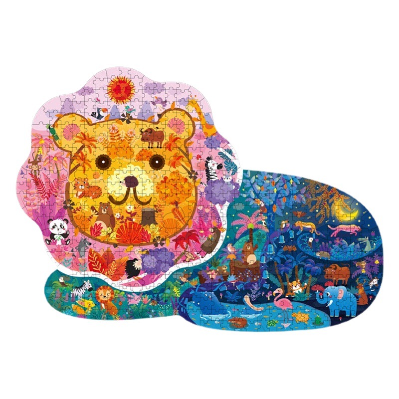 Rompecabezas Infantil de 300 Piezas de Animales y Dinosaurios de Papel, Juguete Educativo al por Mayor para Amazon y AliExpress