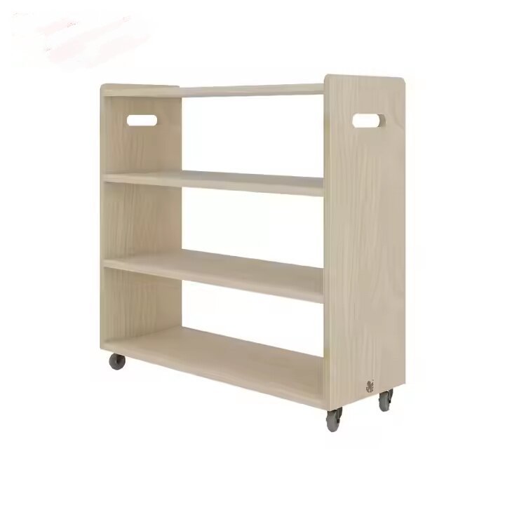 Customized kindergarten cabinet, children's storage rack, Montessori teaching aid cabinet, movable solid wood storage cabinet