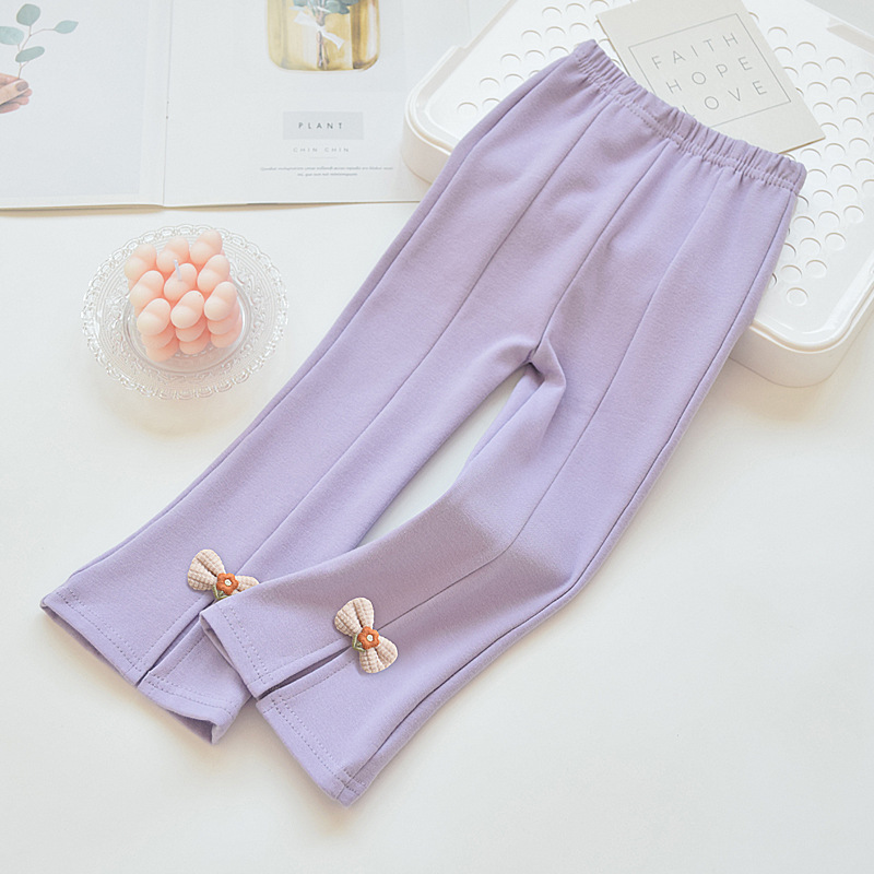 Primavera y otoño niñas leggings para niños pequeños niñas pantalones elásticos para bebés delgados y explosivos de estilo extranjero pantalones de boquilla
