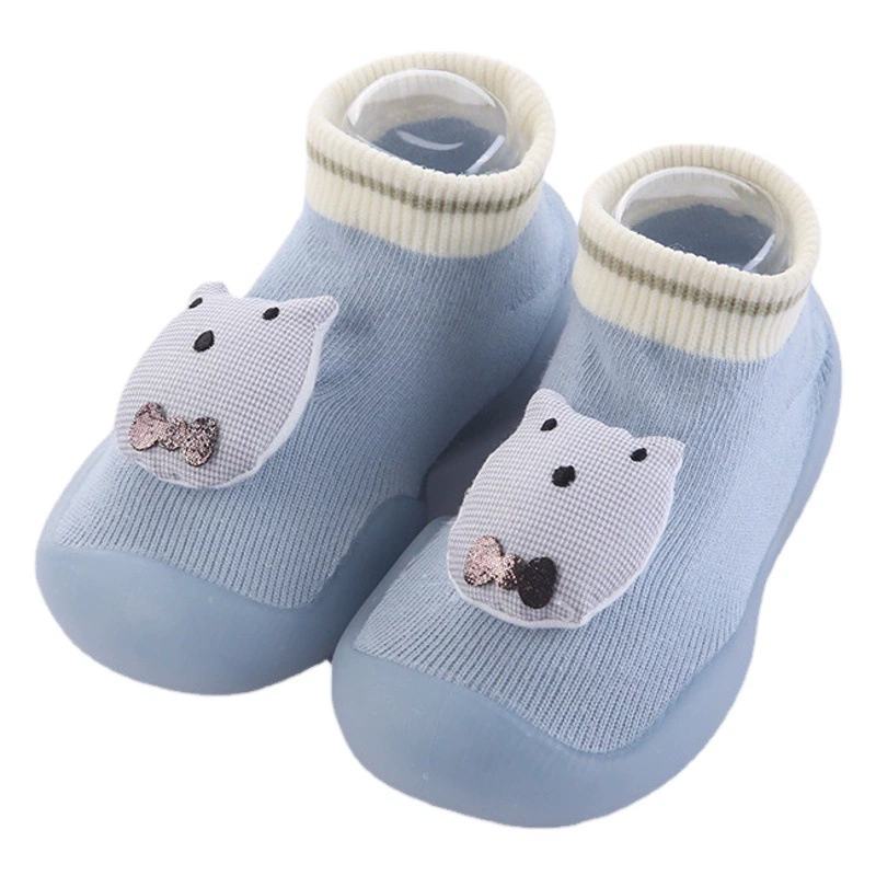 Весенняя и Осенняя детская обувь для малышей Обувь для мальчиков и девочек с мягкой подошвой Носки для младенцев из чистого хлопка с резиновой подошвой Обувь