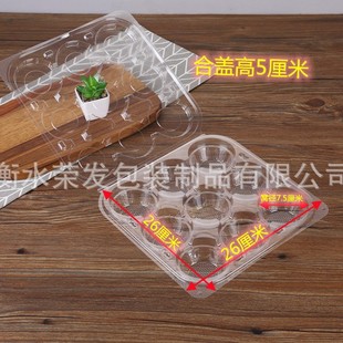 Two-grain four-grain RF310 egg tart box baking packaging transparent plastic pastry box blister donut packing box