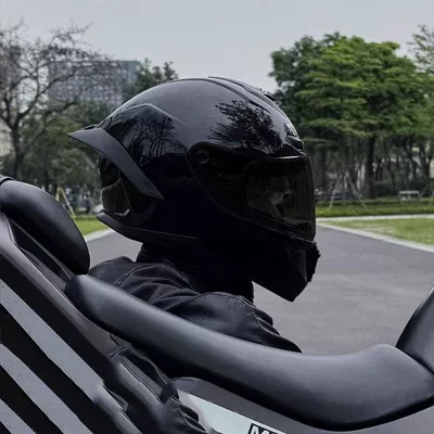 Motosiklet dəbilqələri – Certified, Racing Style, All-Season Universal - m55-56cm-glossy-black-brown-lenses