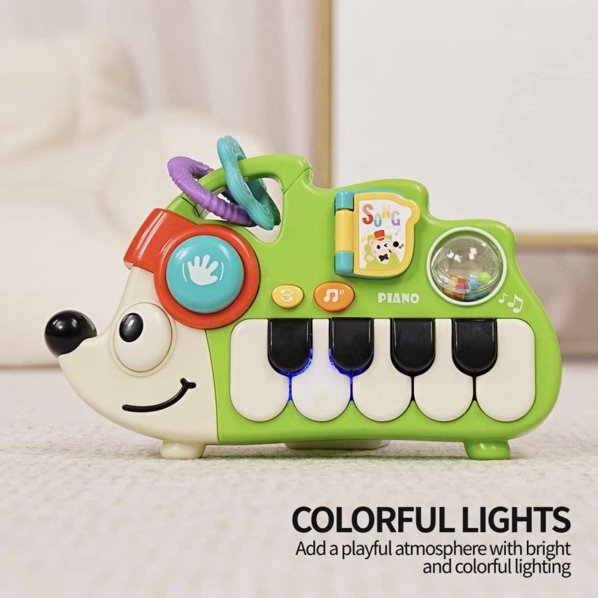 녹색 고슴도치 전자 키보드(영어 포장)