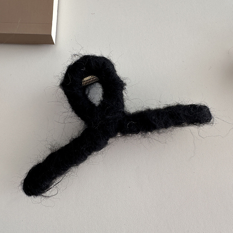 Wicklung herbst und winter süße wolle haarnadel weibliche zurück kopf hochsteckfrisur shark clip große haar clip hochwertige haar grip kopfschmuck_voghion.com
