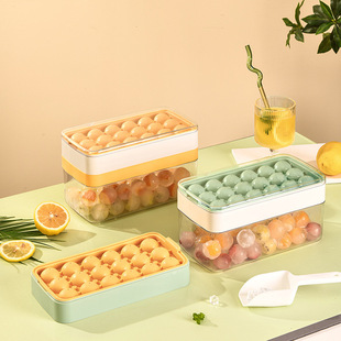 New Storage Household Ice Tray Ice Box Food Grade Refrigerator Large Capacity Round Silicone Plastic Simple Square
