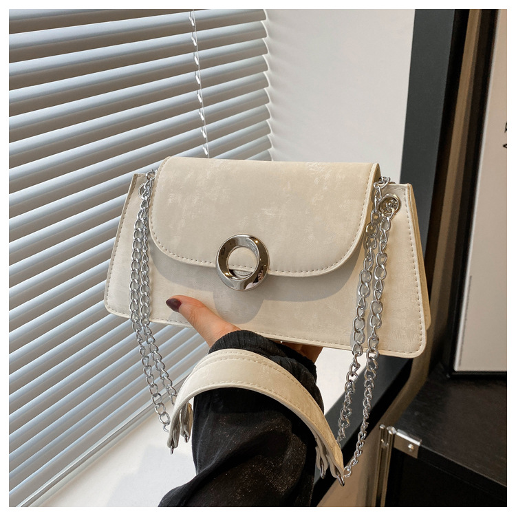 Borsa a tracolla da lavoro versatile a catena color caramella da donna, casual, semplice e alla moda, in PU, 2024_voghion.com