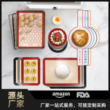 马卡龙硅胶烤垫 烘焙小工具带双耳面包转移垫多图案曲奇垫烤垫