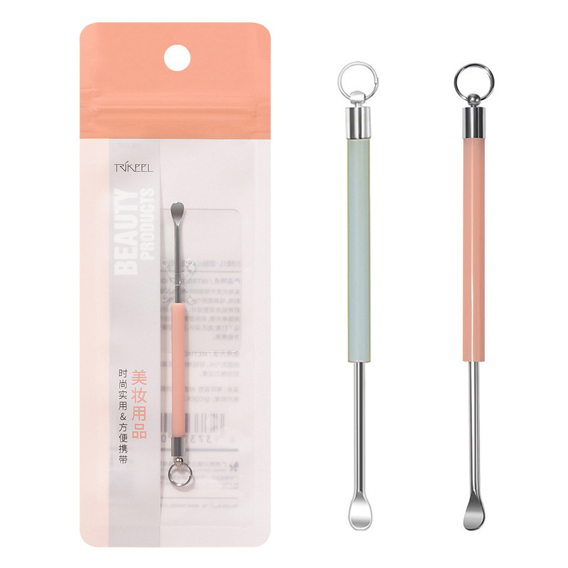 Chuanqier Stainless Steel Ear Scoop, Earwax Scoop, Ear Picking Tool, Ear Picking Tool with Key Ring