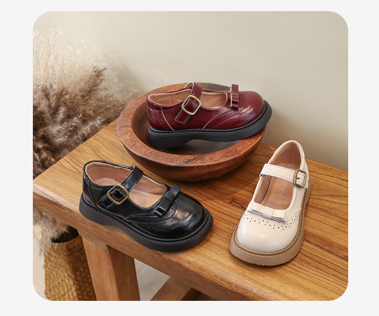 Mädchen Lederschuhe Mit Schleife Weiche Sohle Für Auftritte_voghion.com