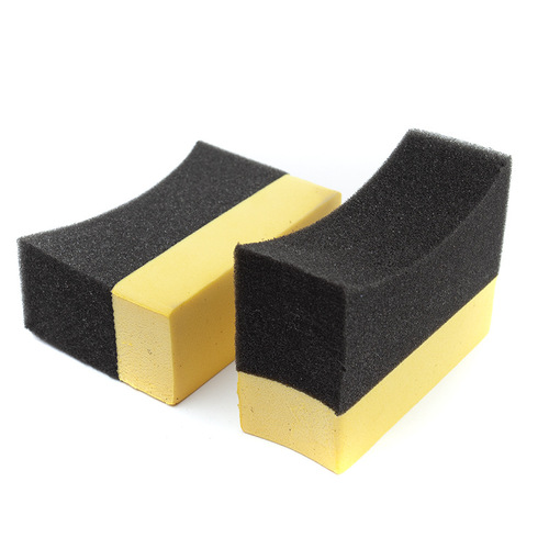 Car waxing sponge crescent-shaped tire corner rub high-elastic car wash cleaning tool polished crystal-plated car sponge