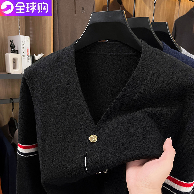 【Wool Content】Tommy Fall/Winter Jacket Cardigan Men's Business Casual Youth Knit Baseball Wool Sweater Coat 【Wool Content】Tommy Fall/Winter Jacket Cardigan Men's Business Casual Youth Knit Baseball Wool Sweater Coat