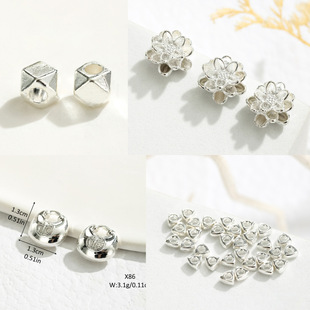 Alloy Lotus Lotus Lucky Bag Lucky Lock Bracelet Accessories Multi-faceted Geometric Triangle Broken Silver Separated Beads Red Rope Beading Material