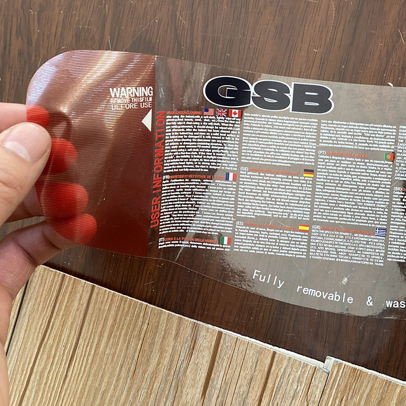 Casco del fabricante pegatinas estáticas transparentes se pueden personalizar impresión en color UV