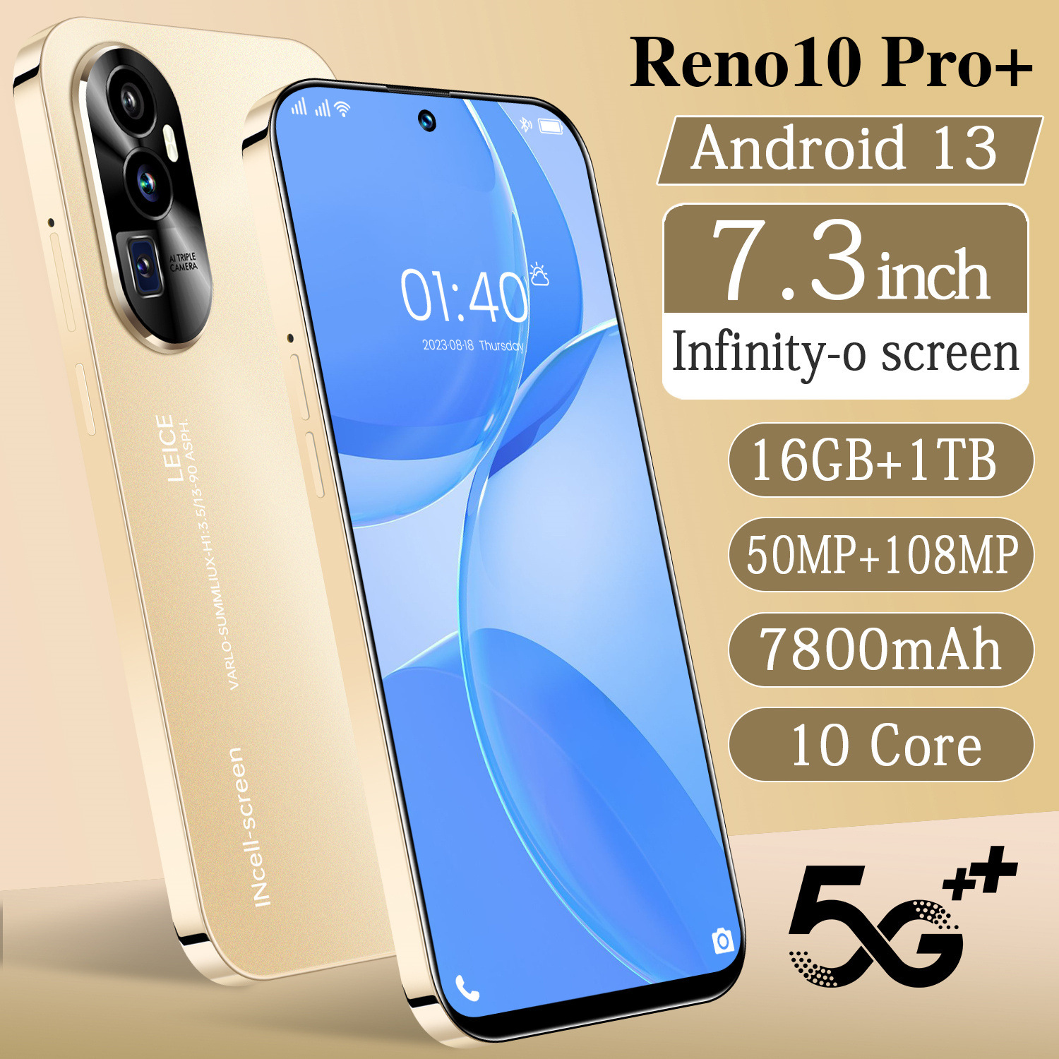 7.3寸Reno10 Pro+跨境手机2+16高清大屏外贸安卓智能手机厂家批发