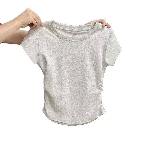 Direct Manufacturer Sales Women's Short-Sleeve T-Shirt Summer Design Sensory Fitted Slimming Uncommon Women's Fashion Hot Girl Round Neck Top