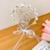 White headband pearl flower-shaped
