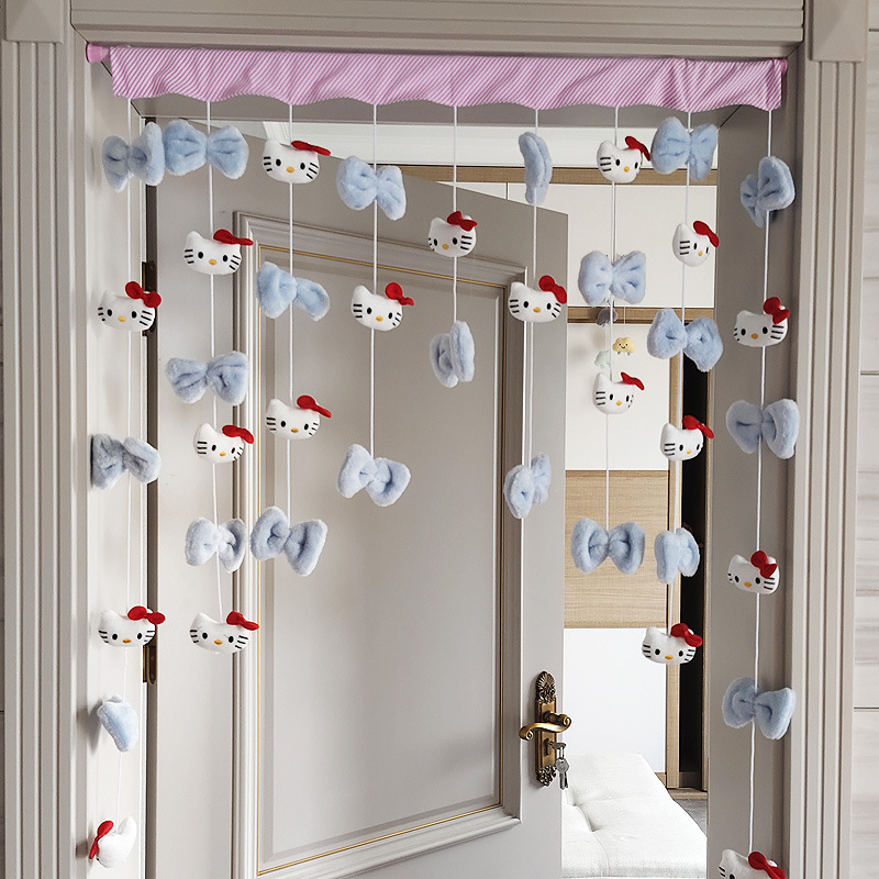Blue Bow Red Kt Home High-value Princess Heart Door Curtain Decorative Bow Decorative Girl Door Curtain Partition Curtain