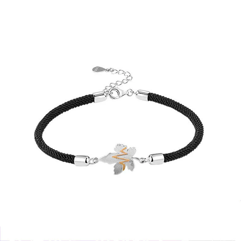 Maple leaf for beloved, bracelet, chain, silver 925 sample