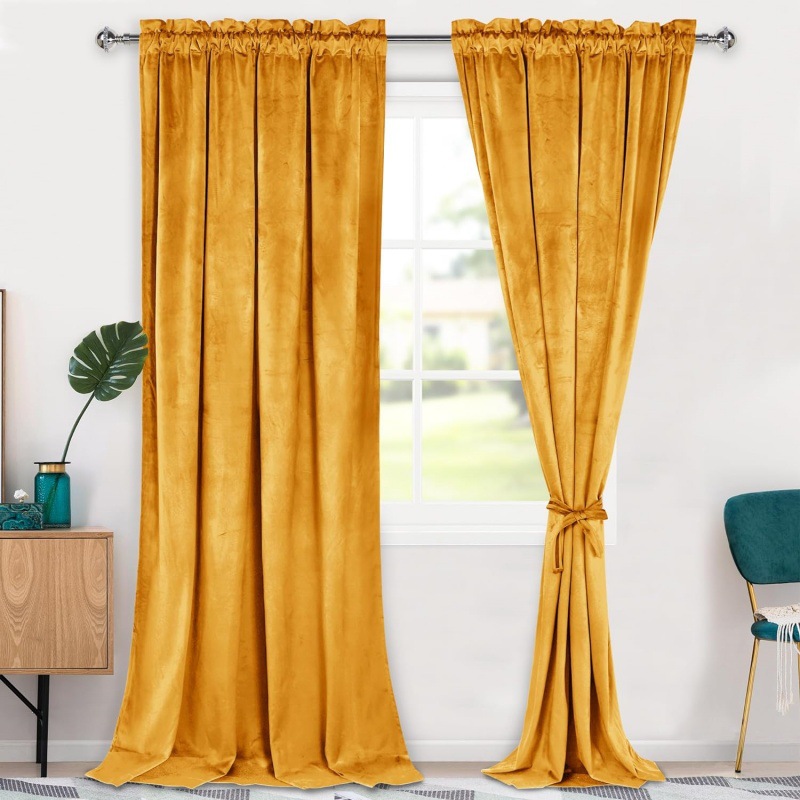 Amazon cortina opacas terciopelo gran cortina roja para la sala de estar del hotel cortina de dormitorio