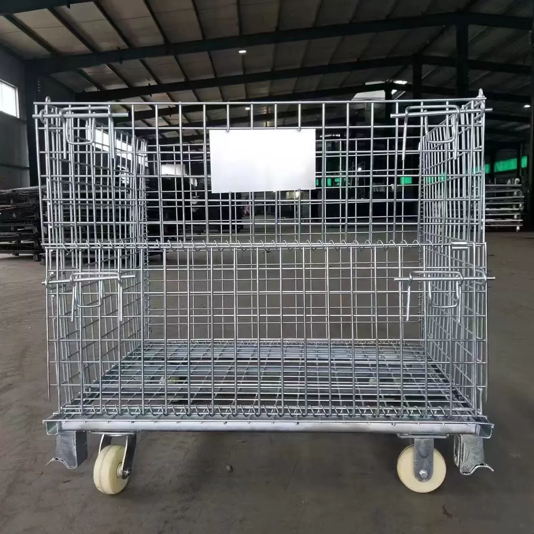 定制 仓储笼 铁件盛放专用网箱 带门折叠蝴蝶笼 铁镀锌储物架重型
