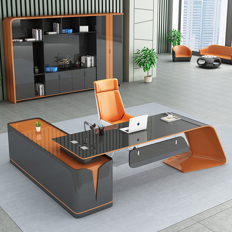 Science and Technology Sense Desk Light Luxury Advanced Sense Combination L-shaped Fashion Creative Baking Paint Taipan Table President Boss Table