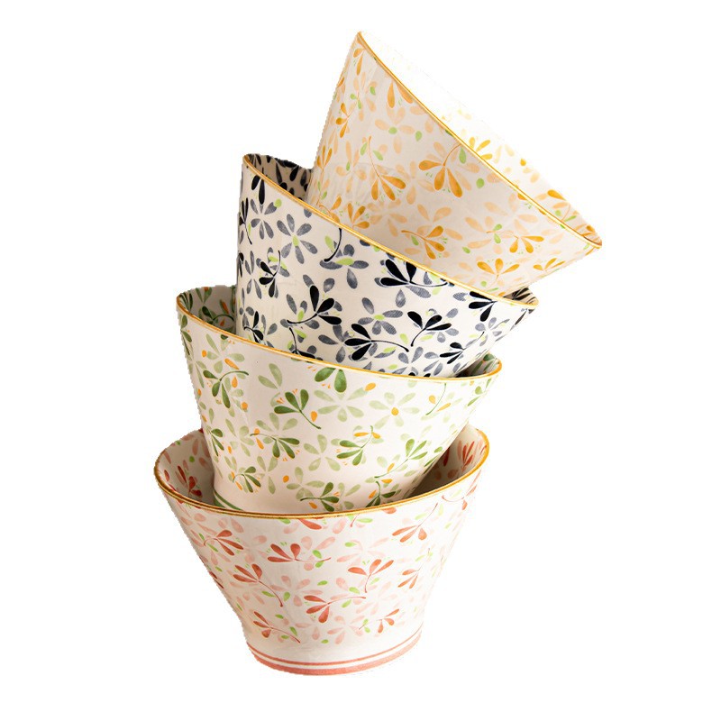 Estilo japonés Xiaoqing New Beauty Home Cerámica Cuenco de 5 pulgadas Cuenco de cerámica Cuenco de arroz esmaltado Cuenco de cerámica Vajilla de cerámica