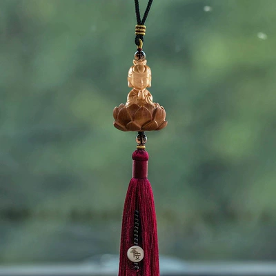 lotus safety symbol Car – Car hanging - guanyin-style-elegant-red