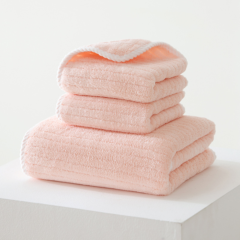 Children's Bath Towel Soft Three-piece Towel Face Coral Fleece Bath Towel Household Men's and Women's Absorbent Baby Children's Bath Towel Soft Three-piece Towel Face Coral Fleece Bath Towel Household Men's and Women's Absorbent Baby