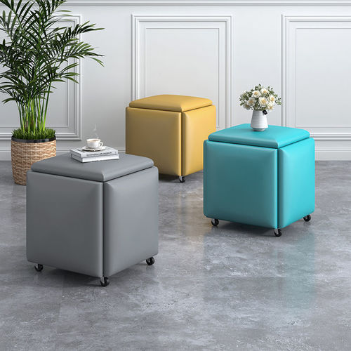Nordic Multifunctional Magic Cube Bench, Creative Five-in-One Small Stool, Simple Combination Bench, Household Living Room Coffee Table Bench