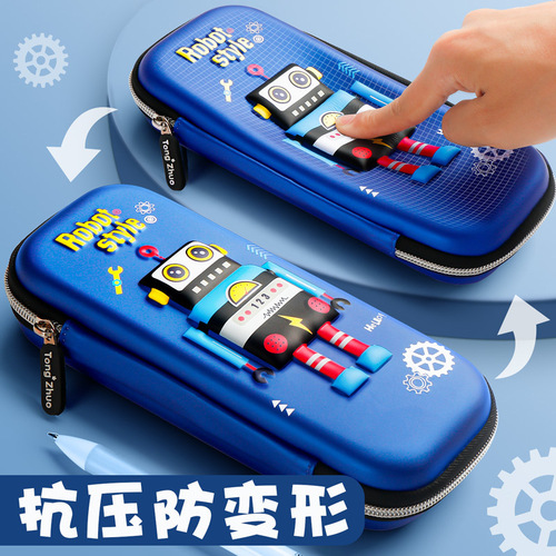 Three-dimensional 3D pencil bag wholesale elementary school students kindergarten cartoon pencil box large capacity double-layer stationery box men and women pencil box