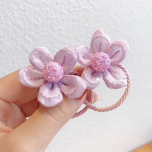 Children's headband female Korean princess cute fabric small flower hair rope does not hurt hair tied hair rubber band hair band hair accessories