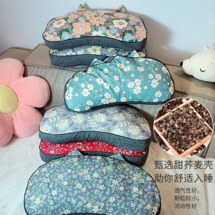 Flower Cat Belly Pillowcase Cat Ears Buckwheat Pillow Flower Pillow Core Cover Old Coarse Cotton Small Floral Pillowcase